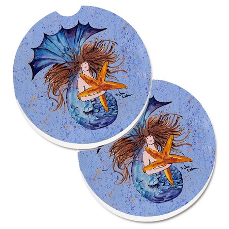 Carolines Treasures Mermaid  Cup Holder Car Coaster, PK2 8337CARC